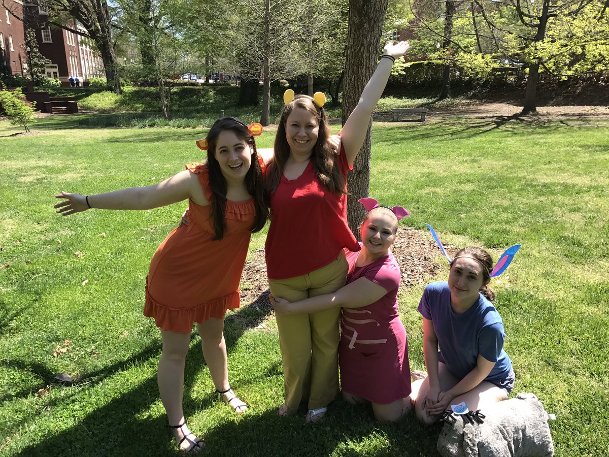 CiaraAuten's tweet photo. It's a wonderful day in the Hundred Acre Woods! @UNCG_APO #rushweek #fictionalcharacterday https://t.co/70XV9n0PtF