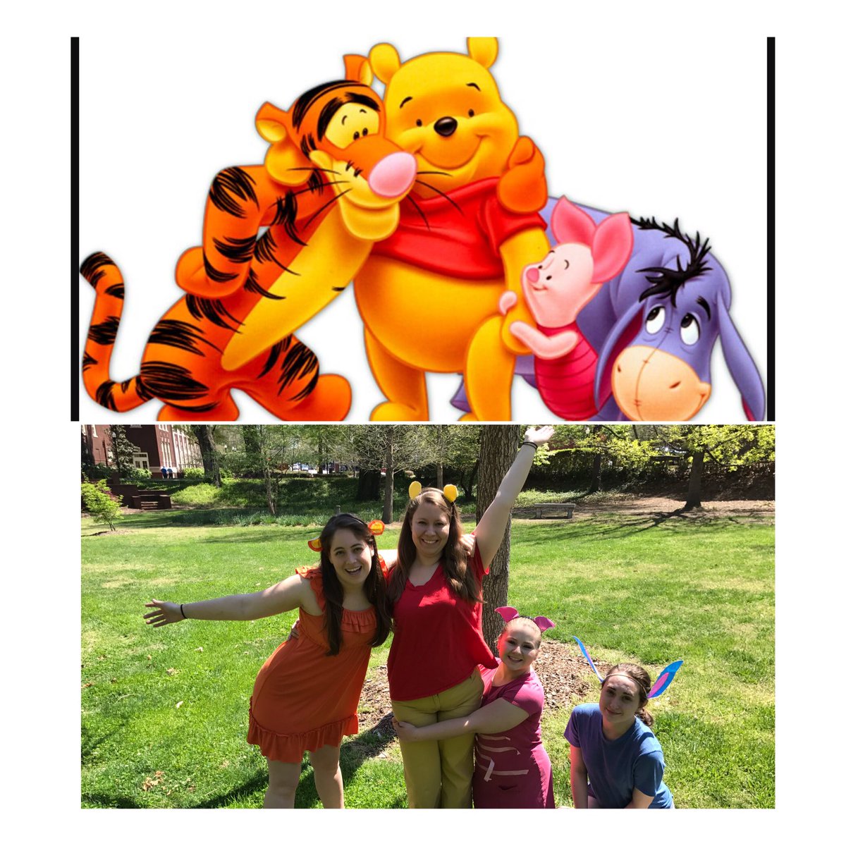 CiaraAuten's tweet photo. It's a wonderful day in the Hundred Acre Woods! @UNCG_APO #rushweek #fictionalcharacterday https://t.co/70XV9n0PtF