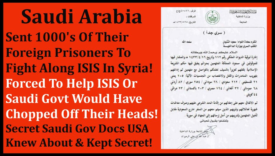 IDTheftReports's tweet photo. @DougBillings @BretBaier @seanhannity Lets TALK about these gems: #SaudiArabia sent its prisoners from foreign countries 4 jihad against #SYRIA! @realDonaldTrump #drudgeheadlines https://t.co/AyCHcF9tZZ
