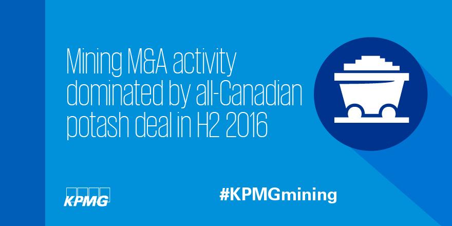 KPMG_Canada's tweet photo. #Mining M&A for H2 2016 dominated by all-Canadian #potash deal #KPMGmining https://t.co/lt6jiLwqjO https://t.co/ywkQj3bFMy