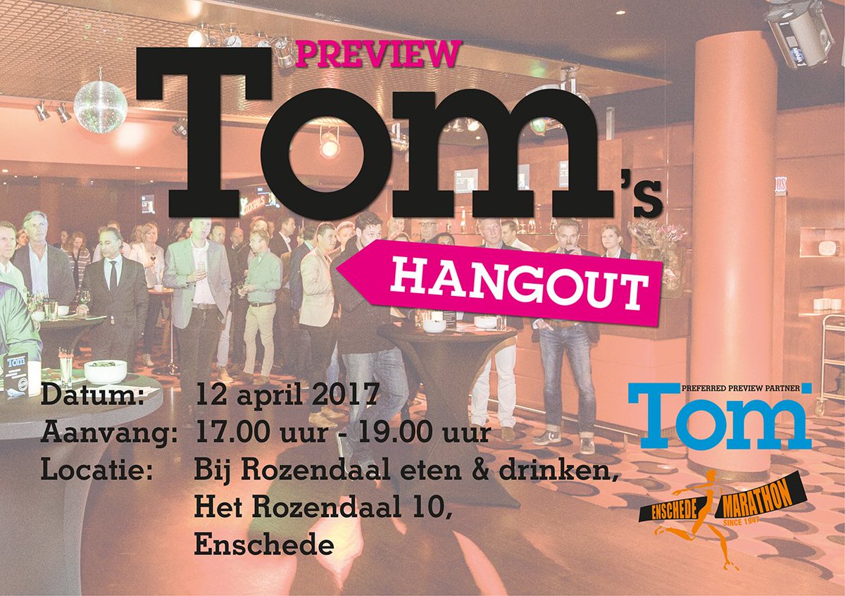 Kom ook naar TOM's preview woensdag 12 april om 17:00 uur bij <a href="/BijRozendaal/">Bij Rozendaal</a>! 👍 Aanmelden kan via: ow.ly/nS1g30aysfX