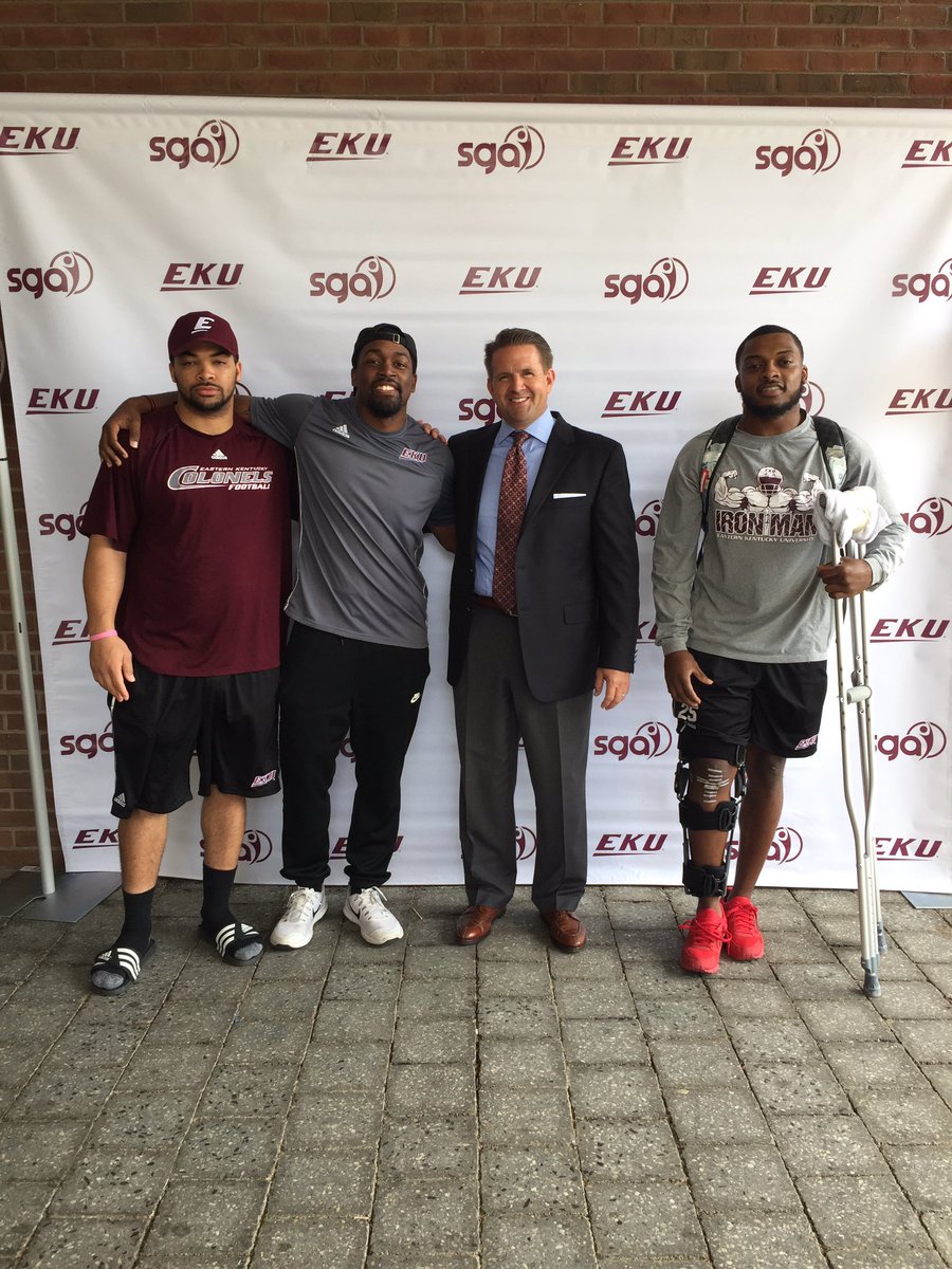michaeltbenson's tweet photo. Thanks to @EKU_SGA for the chance to be on Powell Corner today & interact with so many #EKU students & recruit some future Colonels too! https://t.co/eb6ooQ372Q