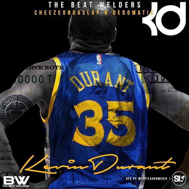 TheThizzler's tweet photo. .@cheezeondaslap and @Dedomatic drop an ode to one of the Warriors' greatest weapons "Kevin Durant":
https://t.co/1sqli595z9 https://t.co/QQuX10Gdp5