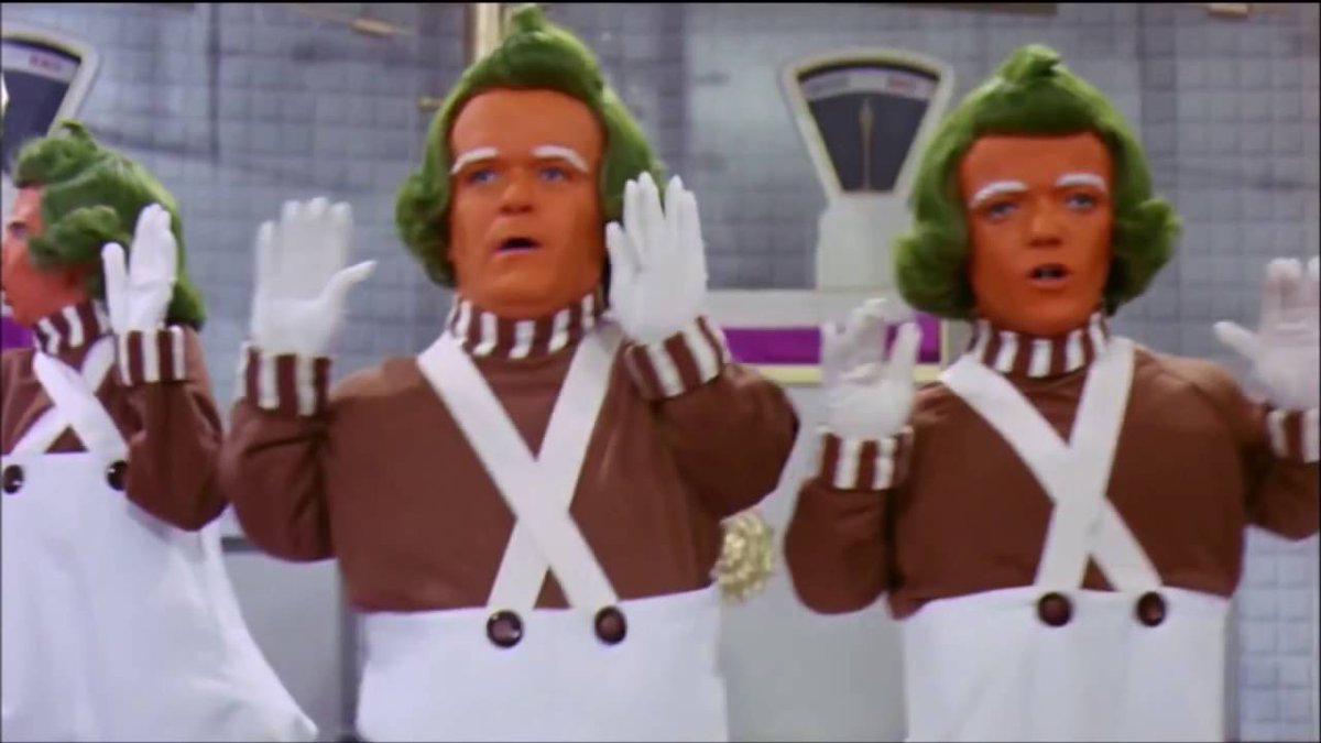 johnfauxremus's tweet photo. #RogueFun the poor scientists in oompa loompa costumes https://t.co/67I3biRvRD