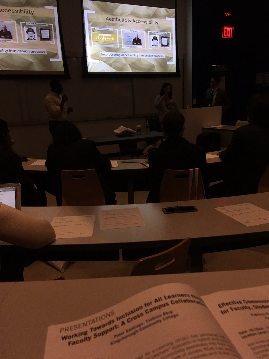 P. Santiago and T. Berg from <a href="/KCCBrooklyn/">Kingsborough CC</a> presenting on #UDL faculty support at <a href="/CUNYAccessCon/">CUNYAccessCon</a> 👌🏼