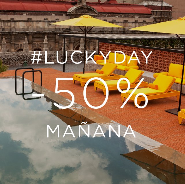 No dejes para mañana las vacaciones que puedes tomarte hoy!
Llama mañana al 01 800 400 8484 y reserva con hasta un -50% #LuckyDay