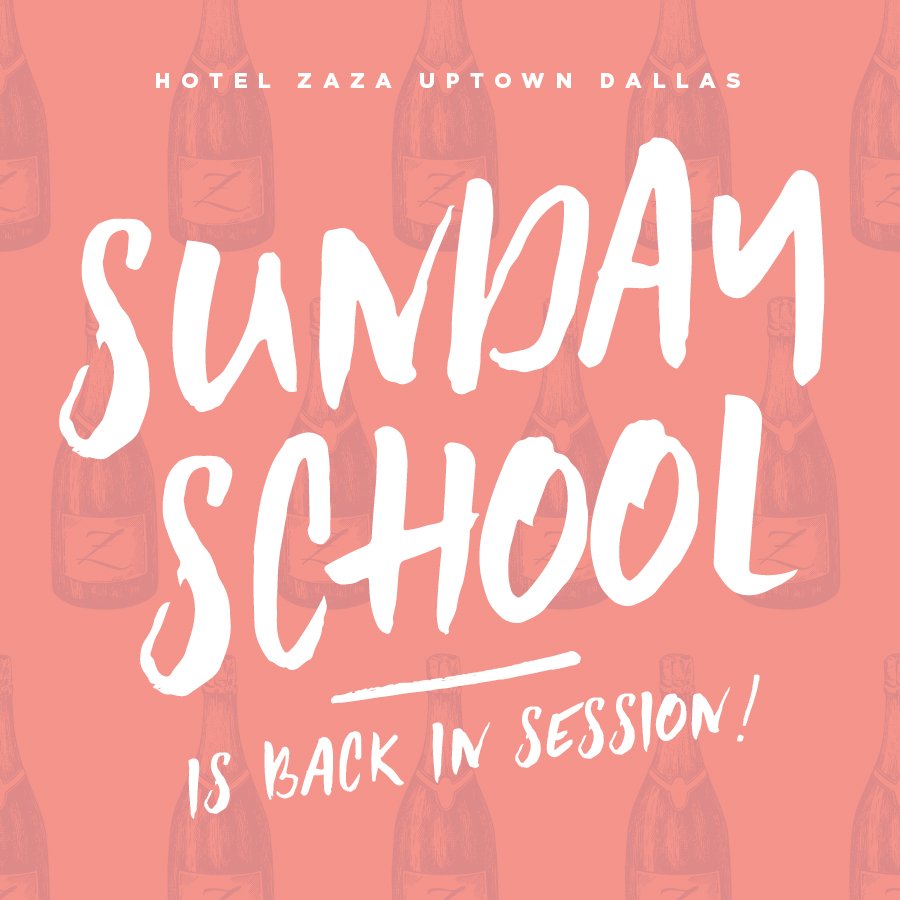 ZaZaDallas's tweet photo. Mark your calendars- #sundayschoolbrunch is back in session! Starting 4/23 @ noon, $75 tickets can be reserved w/ zcarpenter@hotelzaza.com. https://t.co/4Clapo7g4p