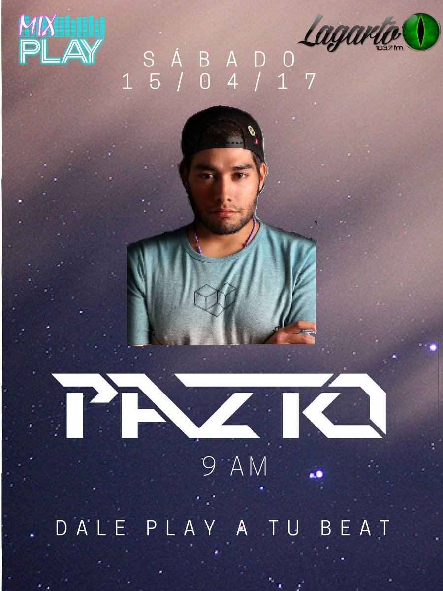 mixplay1037's tweet photo. @djpazto se monta en el set de Mix Play este sabado. Activate por la 103.7 fm de Valencia o venos en Ustream tv en https://t.co/NLNm4syJFE😱 https://t.co/gqfxqhWjkF