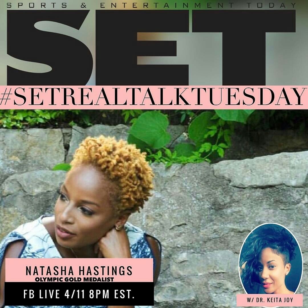 SETMag's tweet photo. #SETRealTalkTuesday TONIGHT LIVE with @NatashaHastings and @DrKeitaJoy at 8 pm EST on #SETMagazine Facebook. #FBLive #NatashaHastings https://t.co/jEa5vdpz3D