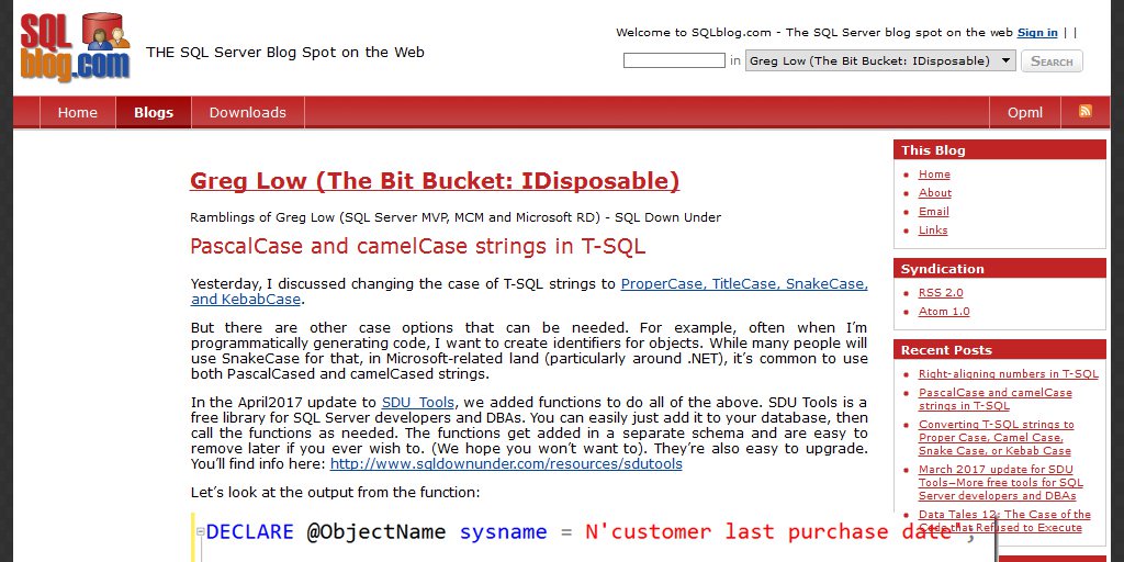 taswarbhatti's tweet image. #PascalCase and camelCase #strings in T-SQL | bit.ly/2oR8BtF