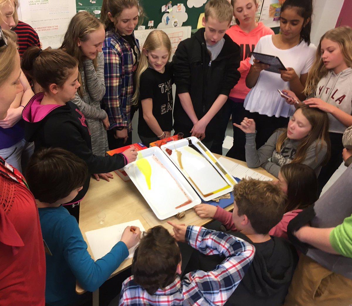 JennMills_TLDSB's tweet photo. More from our viscosity experiment! #asesroars #tldsblearns https://t.co/99xti90HP2