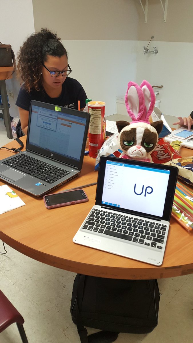 Even the grumpy cat loves UP! Smiling and Dialing at South Kingstown. #OURNE #Blitzday