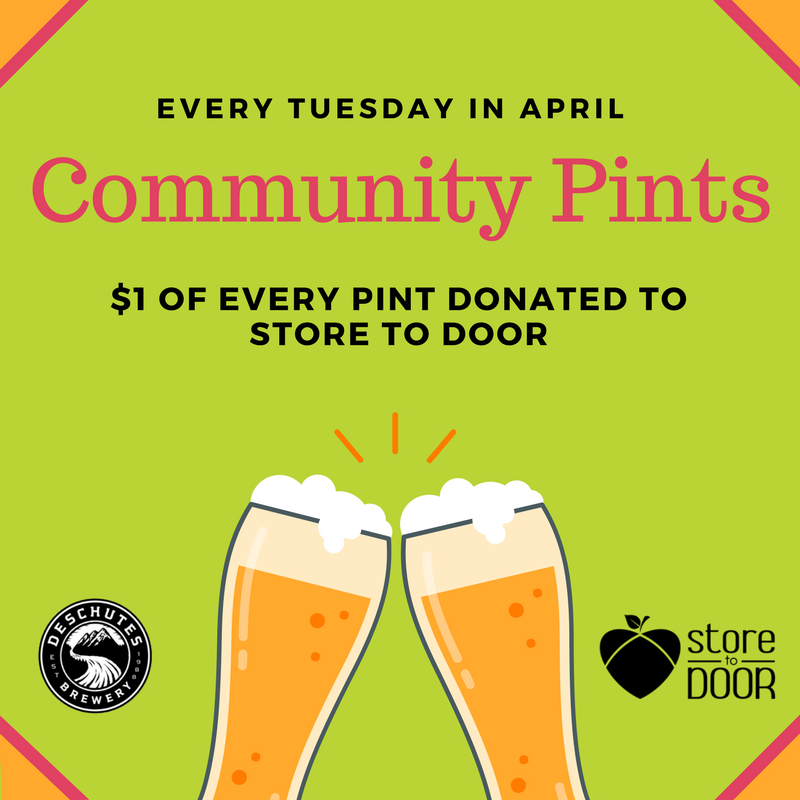 StoretoDoorPDX's tweet photo. π°Hop on over to @DeschutesPDXPub today for a pint! For every pint sold, $1 is donated to Store to Door! #communitypints #fundraiser https://t.co/LC4IUD0tBA