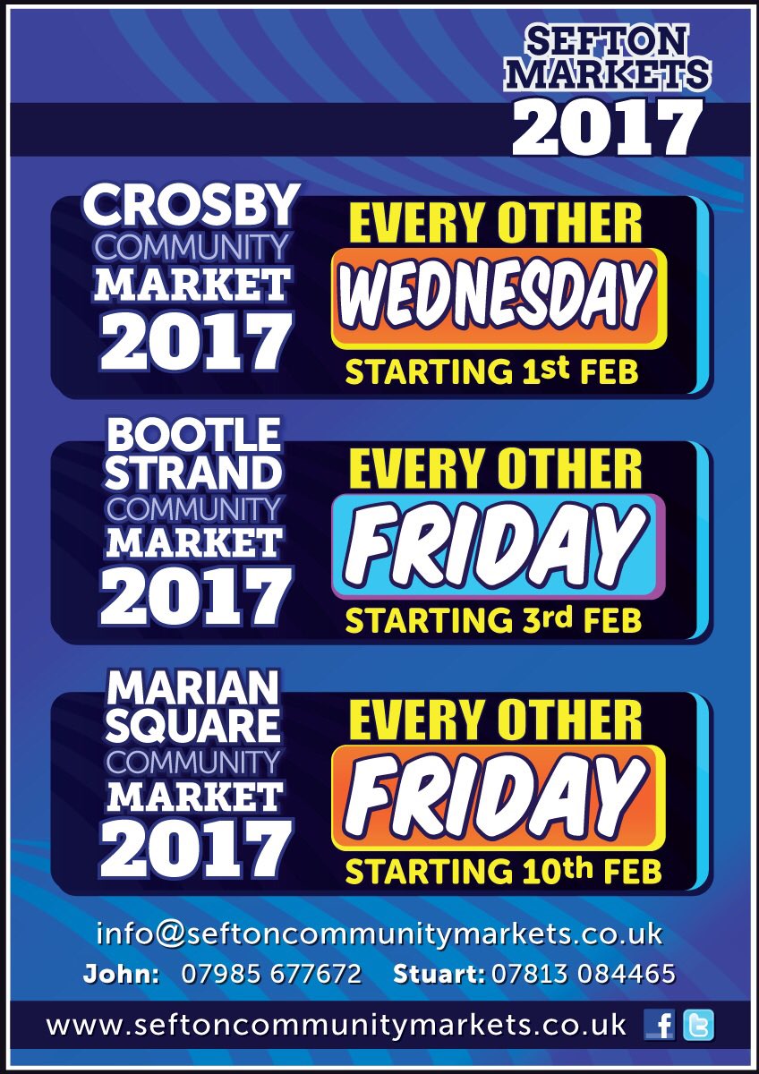 We have pitches available on our markets from as little as £10 a day, why not give it a go it may just be the catalyst you need #seftonhour