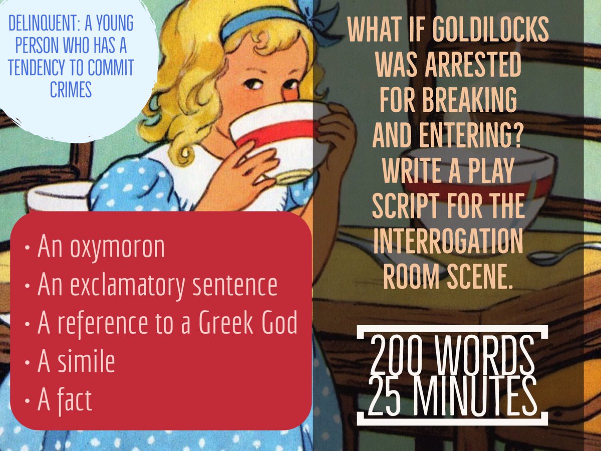 heymrshallahan's tweet photo. And some more...four creative ones. Goldilocks task is my favourite. 🐻@Team_English1 #teamenglish thanks @Xris32 https://t.co/MUSBTRibqO
