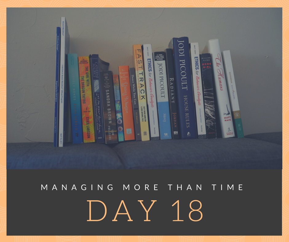 SelfMgmtPlanner's tweet photo. Day 18. Books round 2. Hopefully there is a round 3 as well. #MoreThanJustTime #Minimalist https://t.co/yc0hQA5f89 https://t.co/AlTON3HGB8