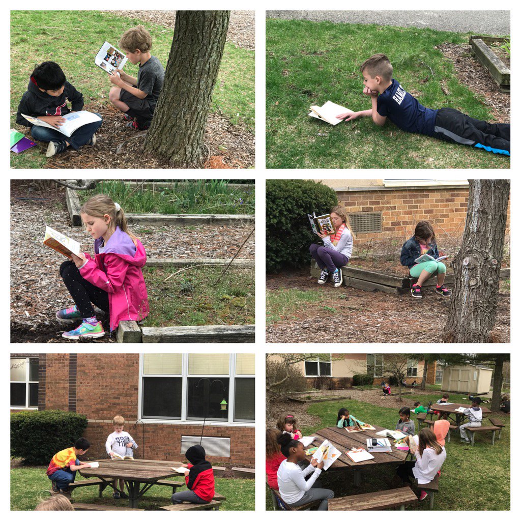 #Dolsenthinkers enjoying reading outside today!