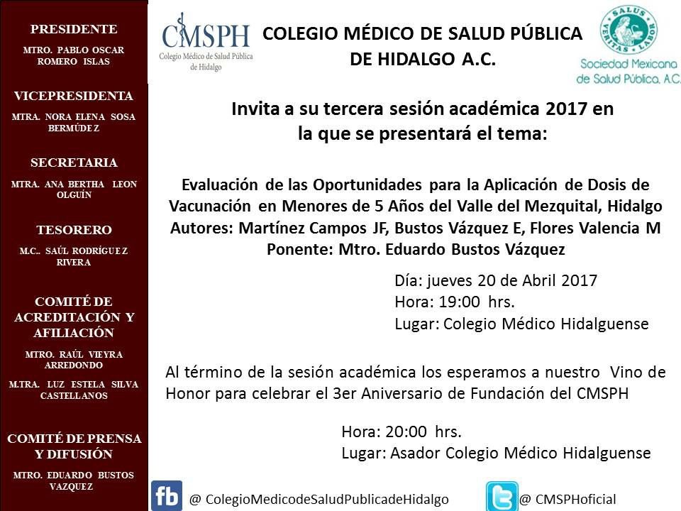 CMSPHoficial's tweet photo. El CMSPH invita a su 3a Sesión Académica del año, el próximo jueves 20 de abril a las 19:00 hrs en el Colegio Médico Hidalguense. https://t.co/NkNGpnsgKc