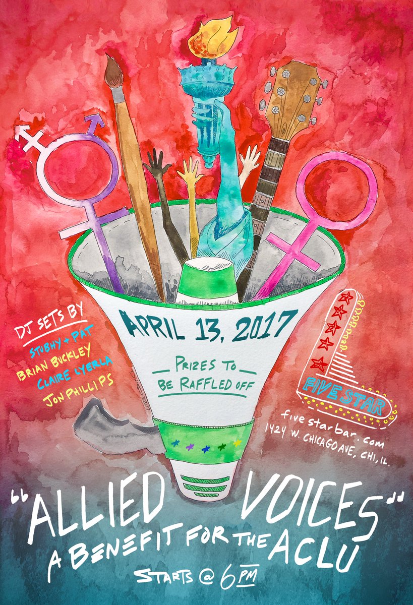 BryanDeziel's tweet image. Thursday, Come drink @FiveStarBar to support the @ACLUofIL!
Raffle includes Cubs Tix, Signed Hawks Gear, Yamaha Guitar
Gift Certs and more!