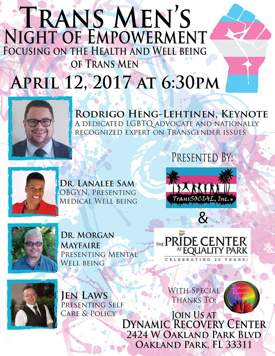 TransRigo's tweet photo. See you tomorrow, trans Miami! Trans Men's Night of Empowerment in FLL! Thx to organizers @TheBishopTweets, @transSOCIALfl &amp; @PrideCenterFL https://t.co/3QXw9wKtaP