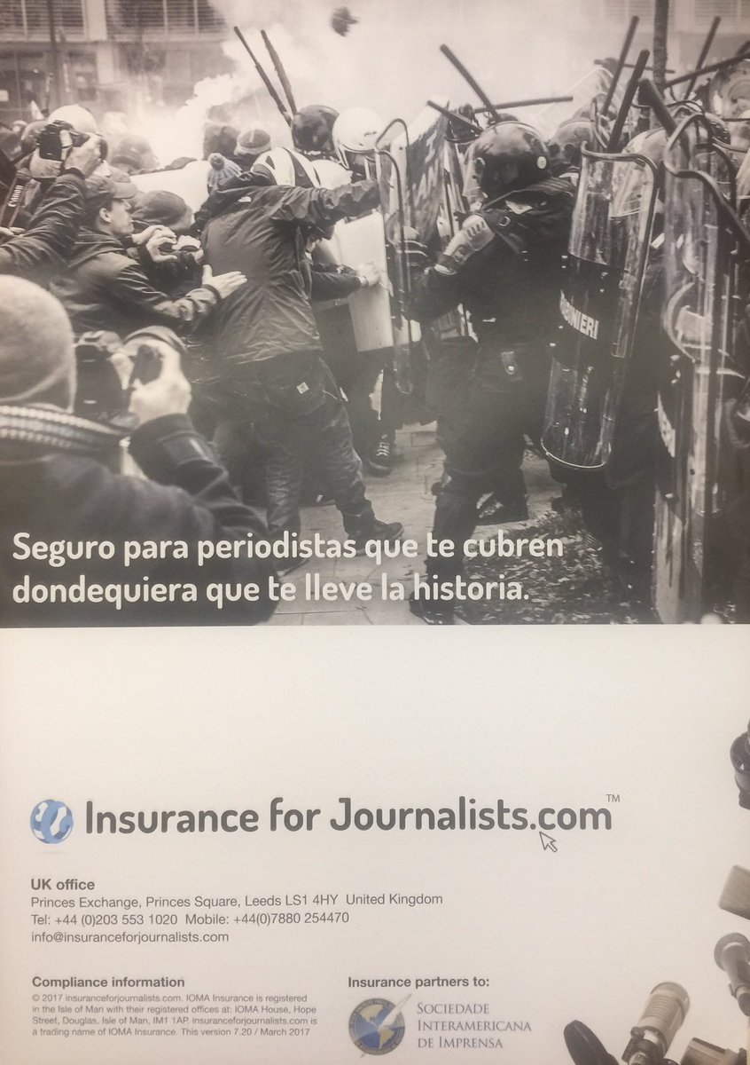 daviddelapaz's tweet photo. .@sip_oficial lanza un nuevo #SeguroParaPeriodistas
#InsuranceForJournalist https://t.co/bwrsg45COB
