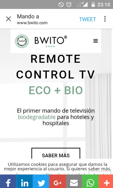 BWITO: el primer mando de televisión biodegradable para hoteles