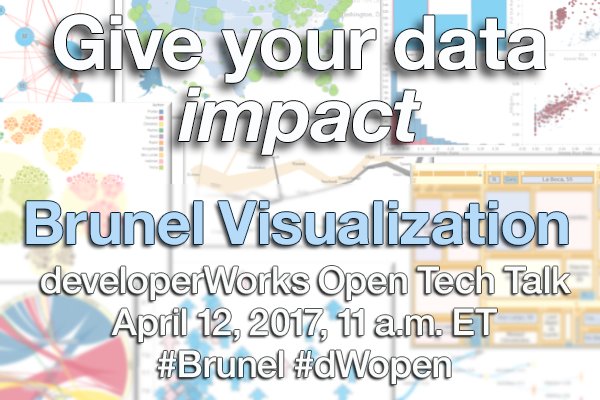 IBMDeveloper's tweet photo. Give your data more impact. Brunel Visualization Tech Talk, Apr 12, 2017, @ 11 a.m. ET https://t.co/LvTZpl7YmE #Brunel #dWopen https://t.co/f22lMuZYy4