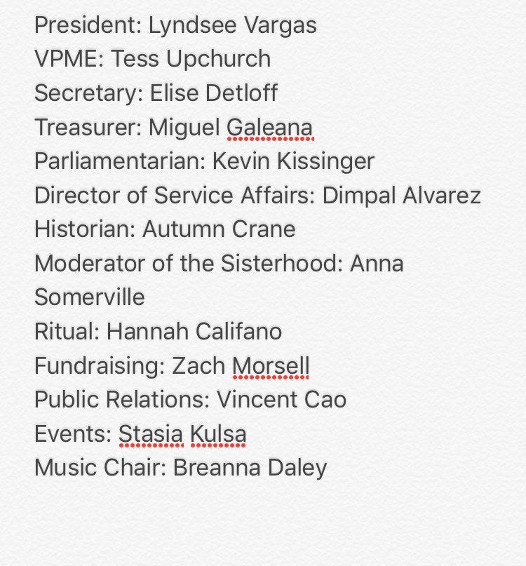Full list of officers