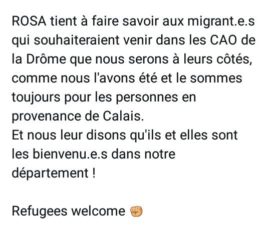 SectionROSA's tweet photo. Communiqué : Incendie de Grande-Synthe, soutien aux personnes sur place et nous serons avec vous ! ✊ #RefugeesWelcome https://t.co/M8vLpyY1MA