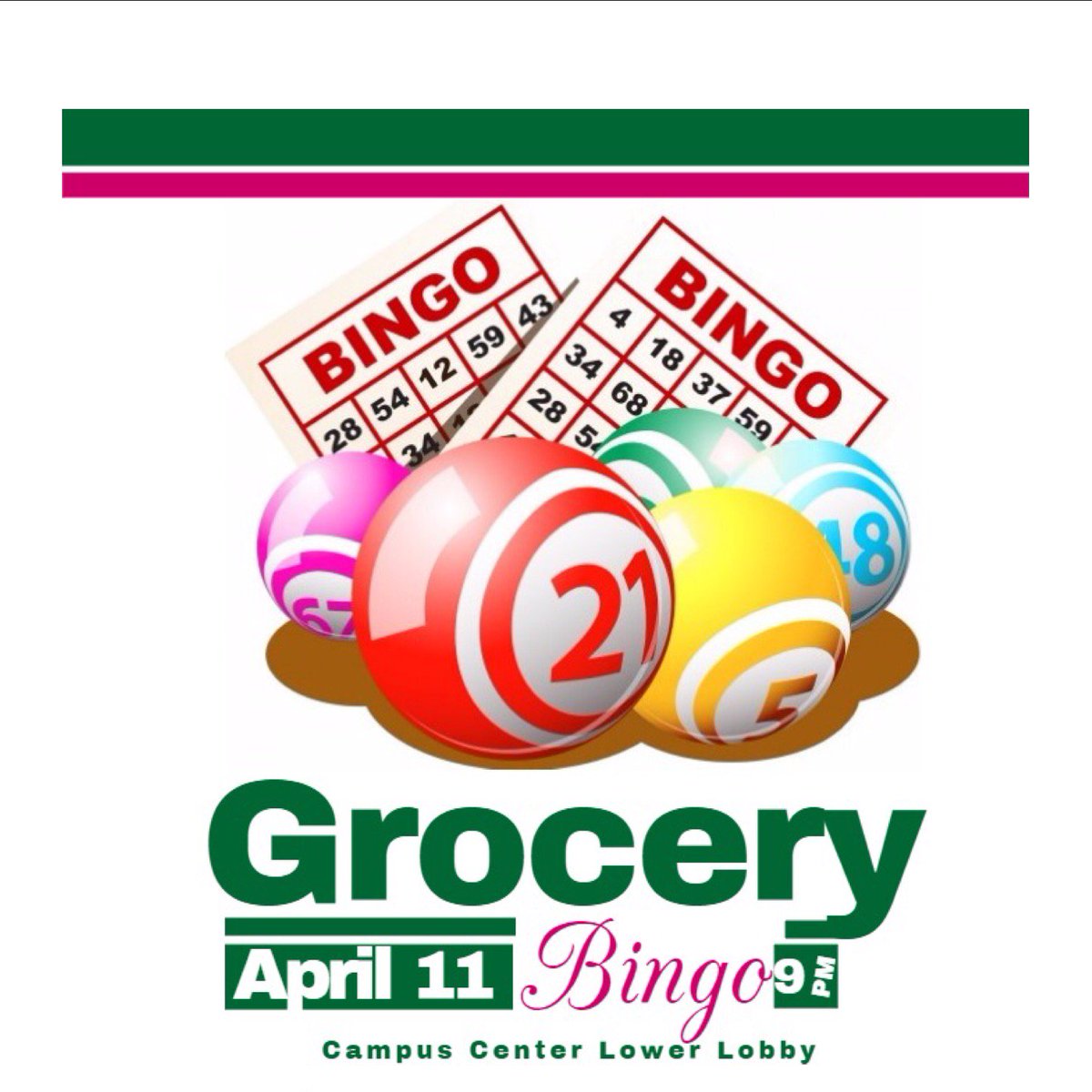 #ShortOnCash? #NeedAGroceryRun? HOLD EVERYTHING! Come to #GroceryBingo tonight! #SUNYPoly #Retweet or #Regram for and extra bingo board!