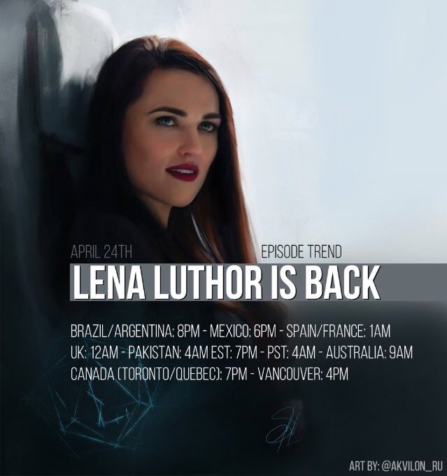 SupercorpFandom's tweet photo. Let's trend LENA LUTHOR IS BACK on April 24th!

RT this to spread https://t.co/jtTILPSgYn