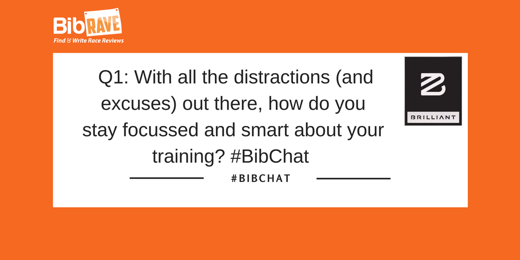 BibRave's tweet image. Q1: With all the distractions (and excuses) out there, how do you stay focussed and smart about your training? #BibChat