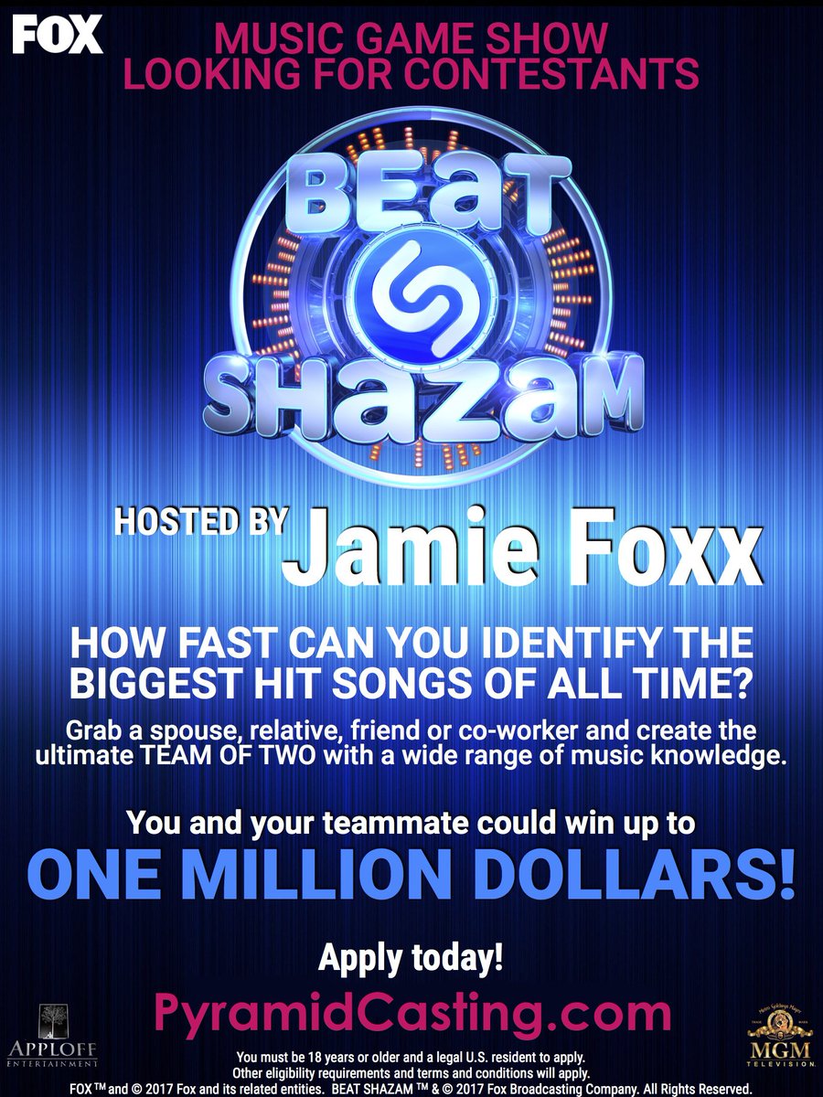 PyramidCasting's tweet image. Want to be on @BeatShazamFOX? Apply now! PyramidCasting.com