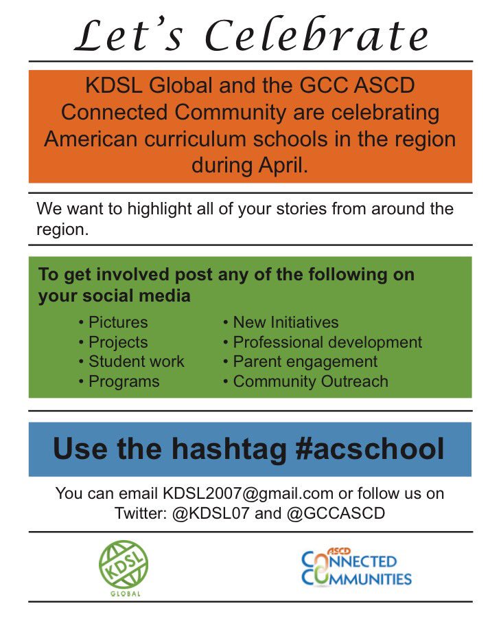 UAE_LN's tweet photo. RT KDSL07 "RT GCCASCD: Join us in celebrating American curriculum schools during April #gccascd #acschool https://t.co/GUxBrd5eUy"