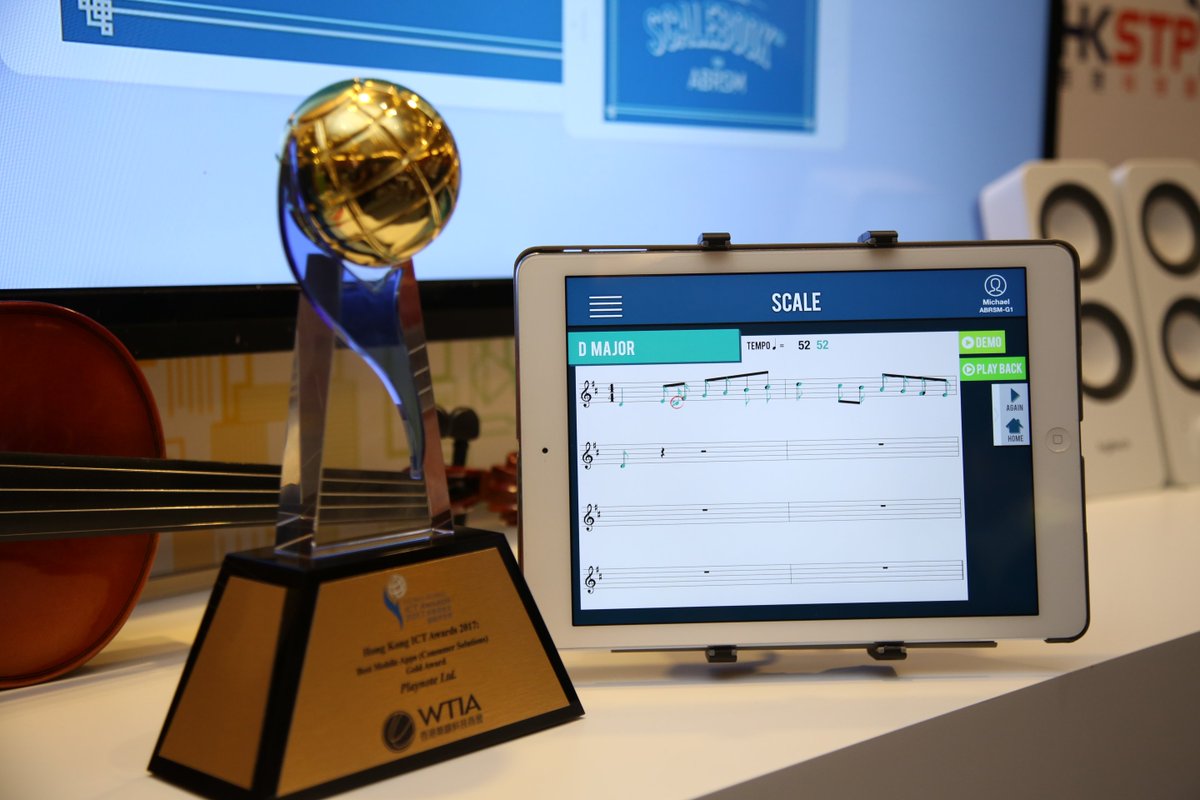 We are honoured to receive the “Best Mobile Apps Grand Award” for #Scalebook app at The Hong Kong ICT Awards 2017. Thank you! #scales #abrsm