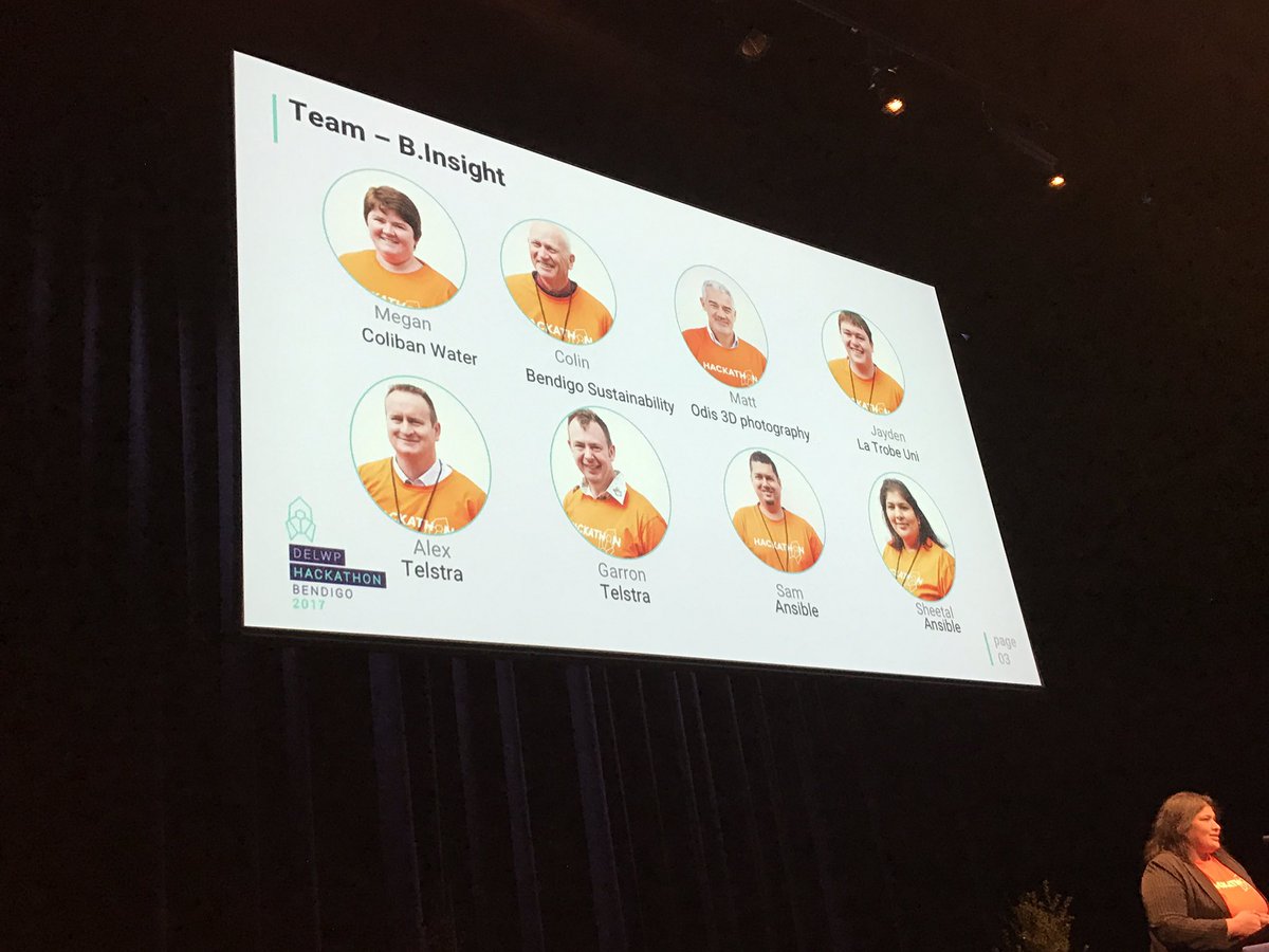 adamfennessy's tweet photo. Meet the Orange Team: creating a #virtual #Bendigo to aggregate resource data to export #energy &amp; drive growth &amp; local #jobs #Hackathon https://t.co/L54387sphf