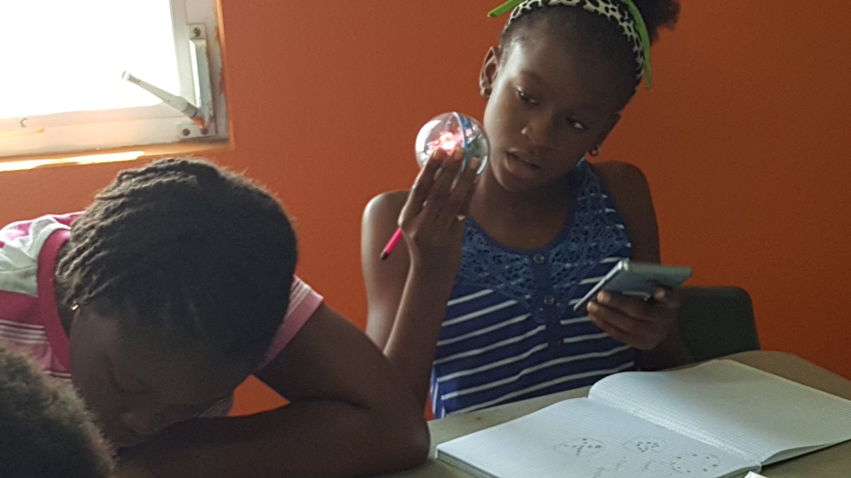 This is how WE ROLL! <a href="/SpheroEdu/">Sphero Education</a> #YEPTechBVI thank you #SPRK+ Fun + learning at day camp! #edchat
