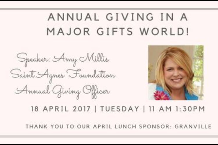AFPCAValley's tweet image. Join us Tuesday, April 18 to hear from Annual Giving Officer, Amy Millis. Register today! conta.cc/2mWUkv1