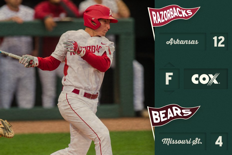 RazorbackBSB's tweet photo. Handshakes and high-fives! 
;
Razorbacks win in dominating fashion over Missouri State and now look ahead to Georgia on Thursday. #WPS https://t.co/niO0Y0vZdP