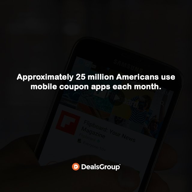 DealsGroupIN's tweet photo. Approximately 25 million Americans use mobile coupon apps each month.
#HistoryofCoupons #statisticsofonlineshopping #StatisticsofCoupons https://t.co/sp8A1Fg2po