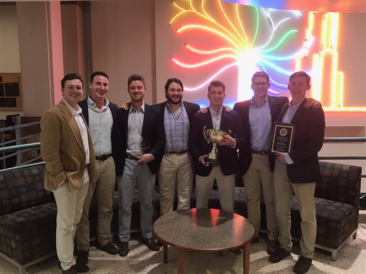 SigmaChi_Pitt's tweet photo. Congratulations to our brothers, Kevin Cox, Michael Lanzone, and Michael Gentile on their awards at this year's Greek Week awards!! https://t.co/RkdrJXMvqV