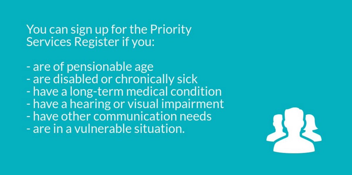 The Priority Services Register is a FREE service provided by suppliers and network operators to customers in need: ow.ly/Q5Tl307FTEw