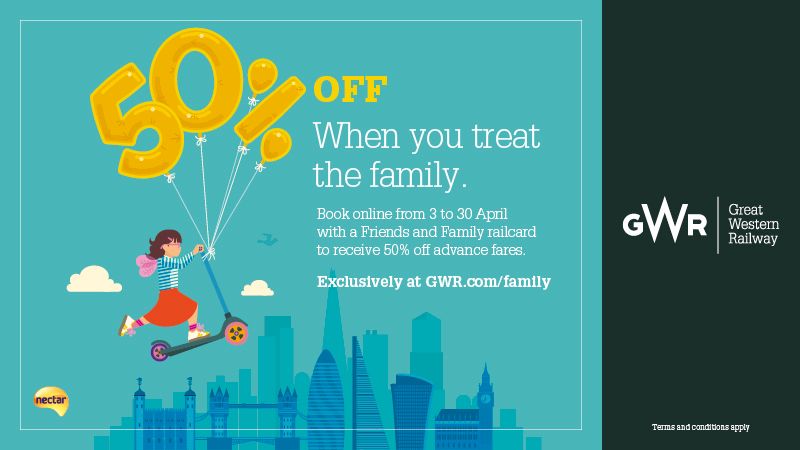 Looking for adventure this Easter?  Why not take advantage of  the 50% discount on rail tickets for families
d4u.org.uk/6ULL3