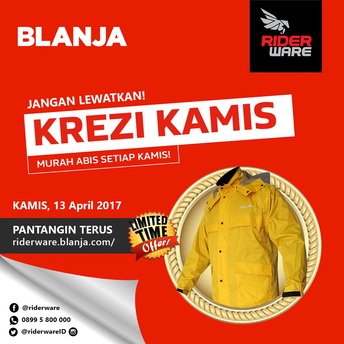 RiderwareID's tweet photo. Siap" #diskon gede, cuma berlaku besok 13 April '17.
Harganya gila miring abis!
Hanya di https://t.co/7bRPhKILVM
#discount #sale #KreziKamis https://t.co/23QtkwbIOQ