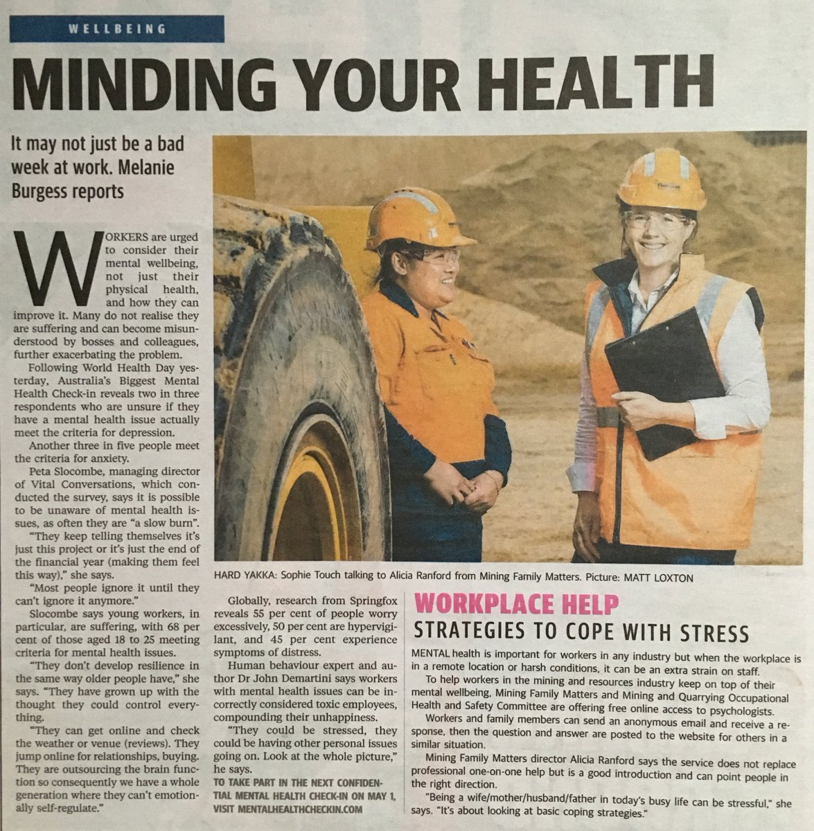 RESA_Australia's tweet photo. Hear from Alicia Ranford @MiningFM at our upcoming breaky event https://t.co/eCnXxfXEVf Sat's paper featured the new online support program https://t.co/j1kNlZEiGn