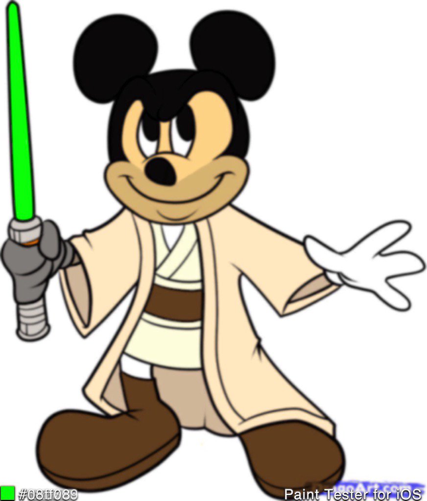 Mickey Mouse as Jedi Luke Skywalker 