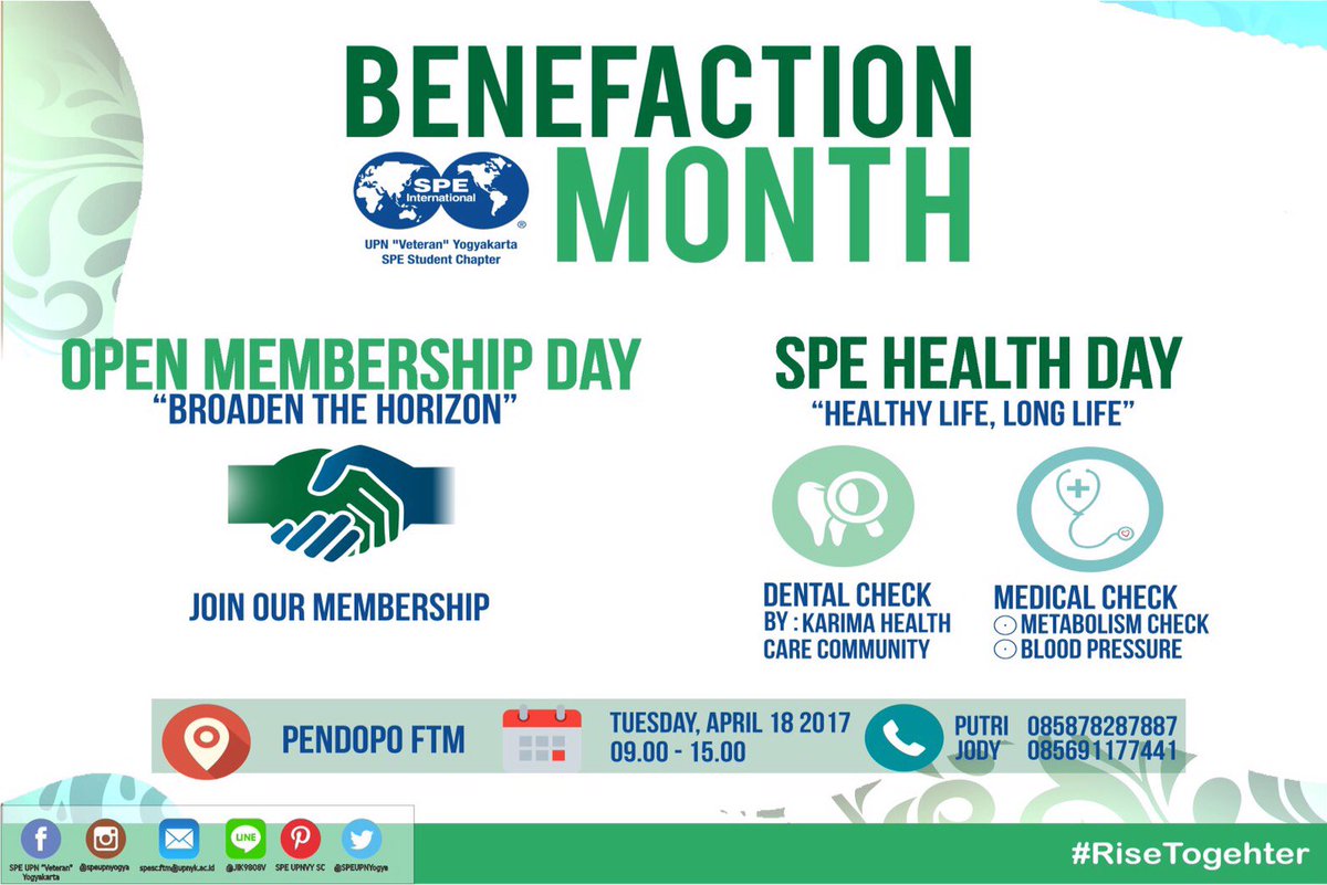 SPE Benefaction Month in April! Come join us!
#RiseTogether