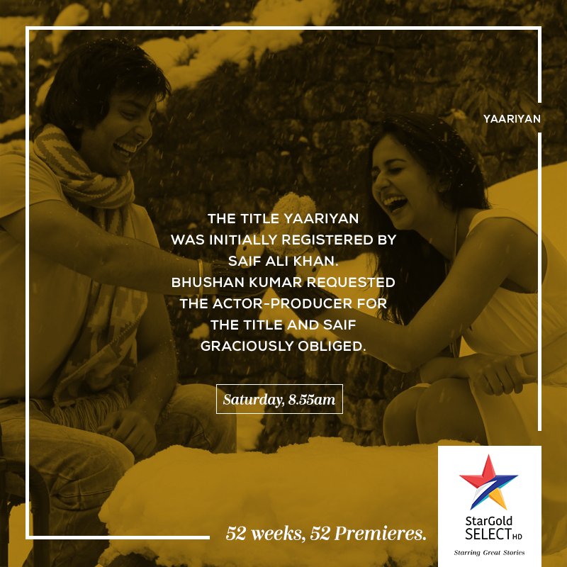StarGoldIndia's tweet photo. A story of friendship in the face of dreams &amp; ambitions. No wonder Yaariyan is the apt title for it. #StarGoldSelectHD #StarringGreatStories https://t.co/UndwzF08AF