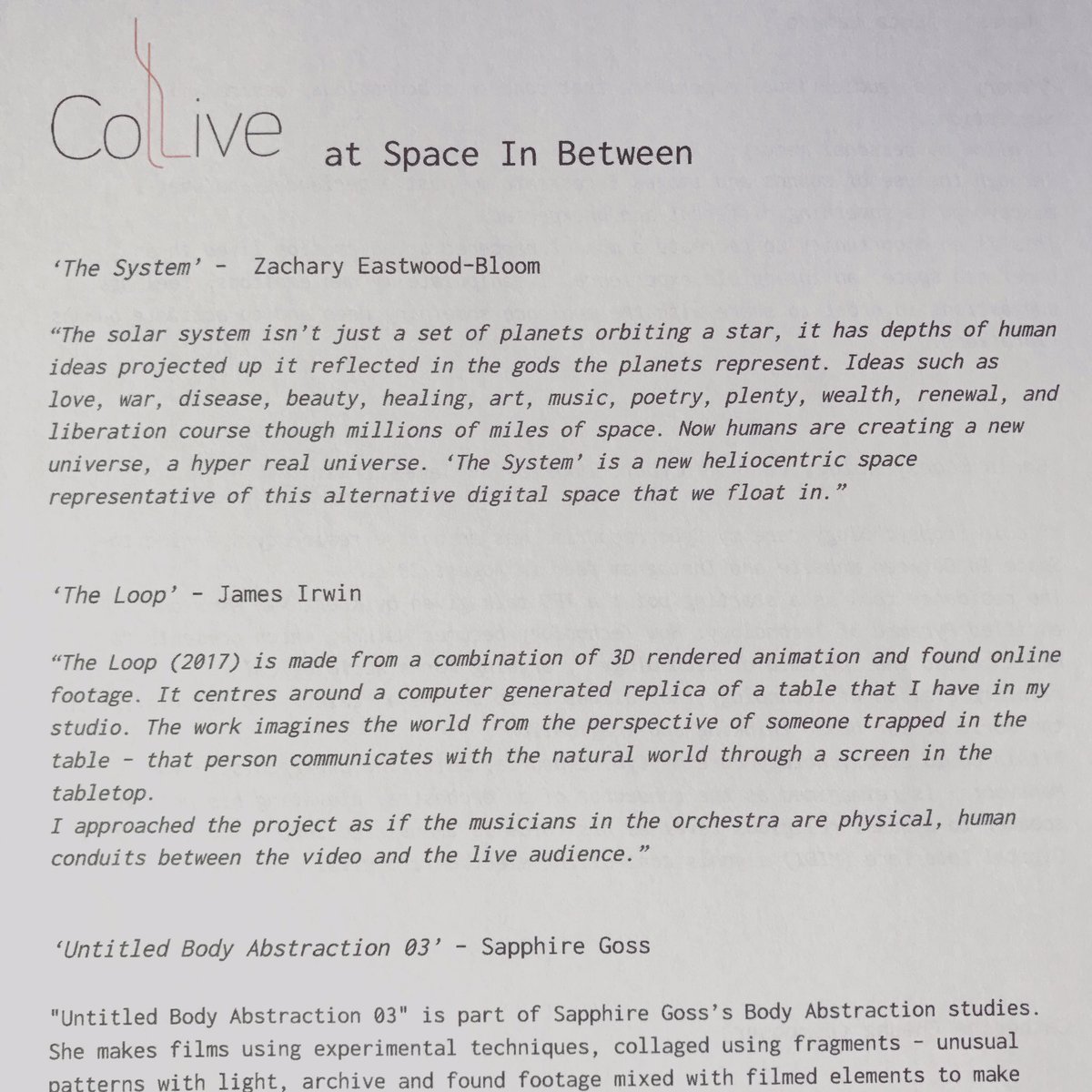 catherinecpiano's tweet photo. Tonight at 7pm with @SilkstSinfonia #ColLive #visualart #music #live https://t.co/GmvUqfchM5