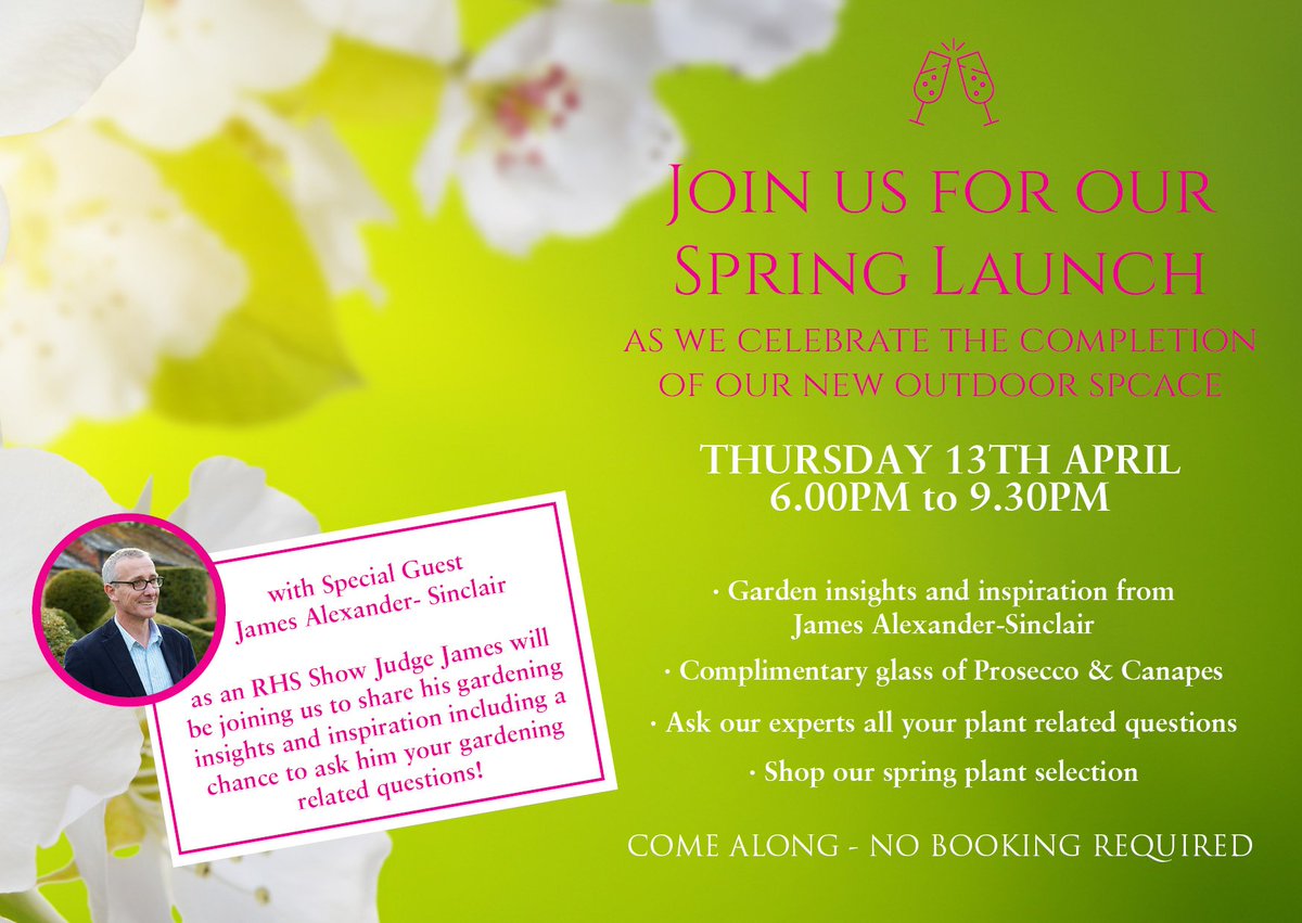 FREE EVENT! Complimentary Prosecco, canapes &amp; garden insights - an audience with @JamesASinclair at the Bell Plantation Towcester JOIN US!